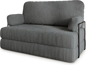 Masseno Sofa piankowa KESTE z funkcją spania, Kanapa z pianki do salonu, Bezmontażowa, Tkanina bucle – Szary QUELLE 92