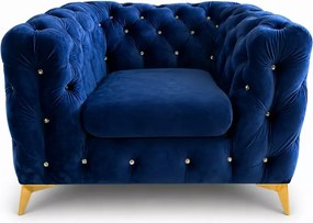(Wyprzedaż) Stylowy fotel Chesterfield Moet z głębokim siedziskiem i pikowanym oparciem, Amor Velvet 15
