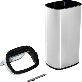 HOMCOM Automatyczny Kosz na śmieci z Czujnikiem Kuchnia Stal Nierdzewna 68L Srebrny