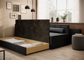 Sofa rozkładana z funkcją spania FULGEO czarna/szara lewa ELTAP