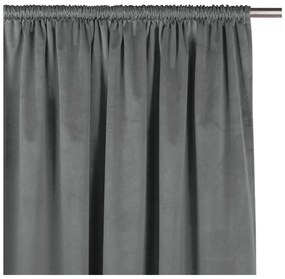 Ciemnoszara aksamitna zasłona częściowo zaciemniająca (dimout) 140x175 cm Velto – Filumi