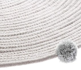 Dywan do pokoju dziecięcego z pomponami, Ø 90 cm