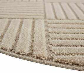 Dywan nowoczesny Art 3D Kwadraty beżowy 200 cm x 200 cm  koło