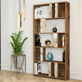 Biblioteczka Lime White Marbel and Walnut