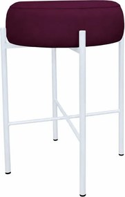Hoker Pola krzesło barowe podstawa metalowa Tkanina Welur : Kolor Stelaża - Biały, Kolor tkaniny - VELVET - MG02, Typ tkaniny - Velvet