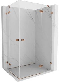Mexen Lunar Duo kabina prysznicowa uchylna prawa 110 x 95 cm, transparent, różowe złoto - 834-110P-095L-60-00