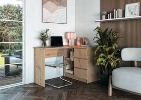 Biurko narożne BEGA dąb artisan HALMAR