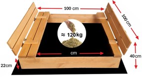 Drewniana zamykana piaskownica z ławeczkami 100 cm D3-M56