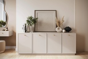 Komoda czterodrzwiowa Lorini 200 cm - kaszmir / złote uchwyty