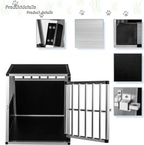 Aluminiowa skrzynia transportowa dla psów, 65 × 91 × 69,5 cm