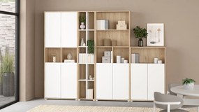 Dwudrzwiowa komoda biurowa Sign jackson hickory/biały mat