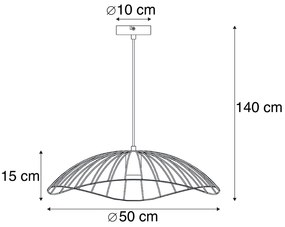 Designerska lampa wisząca czarna 50 cm - PuaDesignerski Oswietlenie wewnetrzne