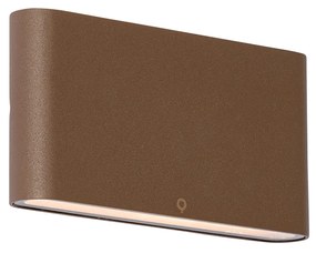Zewnetrzna Nowoczesna lampa ścienna zewnętrzna rdzawo-brązowa 17,5 cm z LED IP65 - Batt Nowoczesny Oswietlenie zewnetrzne