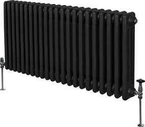 Tradycyjny grzejnik 3-kolumnowy - 600 x 1012 mm - czarny