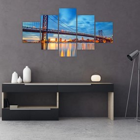 Obraz - Most Benjamina Franklina, Filadelfia (125x70 cm)