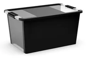 Czarny plastikowy pojemnik z pokrywką 55x35x28 cm Bi-Box L – KIS