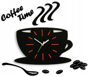 Zegar na ścianę do kuchni naklejany filiżanka cichy czarny do kuchni salonu