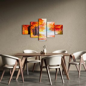 Obraz - Obraz olejny, kolorowa jesień (125x70 cm)