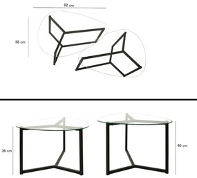 Zestaw stolików konferencyjnych Bellisimo Black, 2 szt.