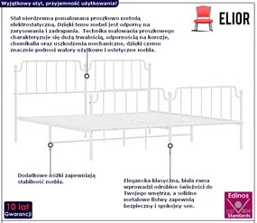 Elegancka biała rama łóżka 200x200 - Sovana