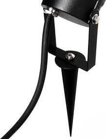 Zestaw 3 lamp ogrodowych na szpikulec czarnych w komplecie z kablem i wtyczką IP65 - Done