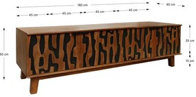 Brązowa szafka pod TV 180x50 cm Kantu – Marckeric