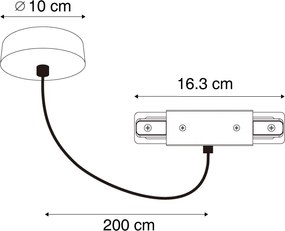 Zasilacz I do szyny 1-fazowej z okrągłą płytką montażową czarny - Iconic