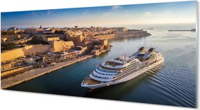 Szkło do Kuchni na Ścianę Statek przy Mieście pod Niebem