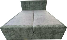Tapicerowane łóżko kontynentalne DIRELIS VIBE 140x200 cm ciemnozielone Materac: Materac sprężynowy Bonell