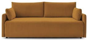 Musztardowa sztruksowa rozkładana sofa 211 cm Marcel – Bobochic Paris