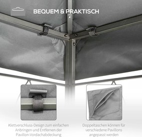 Zapasowy dach pawilonu Outsunny do metalowych pawilonów pawilon ogrodowy namiot imprezowy namiot ogrodowy poliester 3x4 m jasnoszary