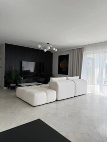 Narożnik sofa modułowa narożna Morano tkanina Manza boucle jasny beż