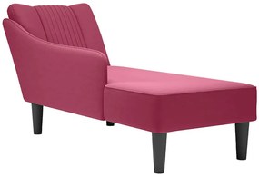 Czerwony elegancki szezlong z podłokietnikiem N0-S61