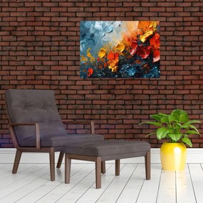 Obraz na szkle - Abstrakcyjny obraz kwiatów III. (70x50 cm)