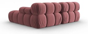 Różowy aksamitny narożnik (prawostronny) Bellis – Micadoni Home