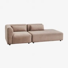 Sofa Modułowy Narożny 2-częściowy Z Prawym Szezlongiem Fogler Sztruks Brąz Karmelowy - Sklum