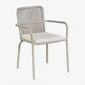 Krzesło Jadalniane Sztaplowane Z Podłokietnikami Z Aluminium Alberta Smoky Green - Sklum