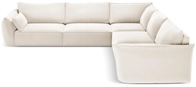 Beżowy aksamitny narożnik Vanda – Mazzini Sofas