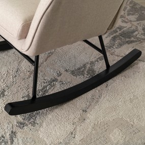 Fotel Bujany na Biegunach Uszak Wypoczynkowy JACKSON Beżowy do Salonu Nowoczesny