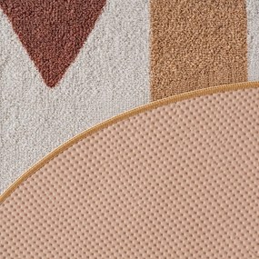 Dywan dziecięcy Coco Tęcza beżowa na kremowym tle koło 200 cm x 200 cm