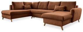 Ceglasta rozkładana sofa w kształcie litery "U" Miuform Scandic Lagom, lewostronna