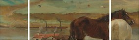 Obraz - Edgar Degas, Horses in a Meadow, reprodukcje (170x50 cm)