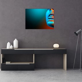 Obraz na szkle - Błyszcząca twarz (70x50 cm)