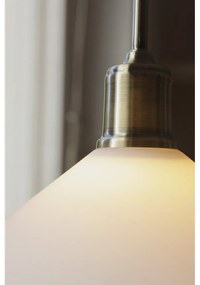 Lampa wisząca w kolorze mosiądzu z białym szklanym kloszem ø 25 cm Vela – Markslöjd