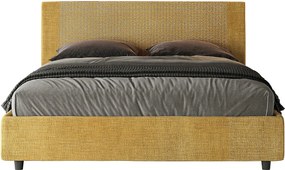 Łóżko bez stelaża tapicerowane 160x210 tkaniny Labirinto 06 Żółty Rosal