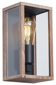 Industrialny kinkiet z nadrukiem drewna 26 cm IP44 - Charlois