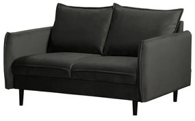 Ciemnoszara aksamitna sofa 138 cm Juli – Ropez