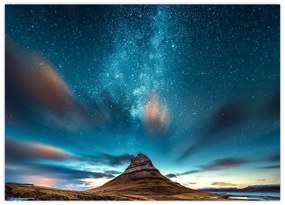 Obraz na szkle - niebieska Droga Mleczna (70x50 cm)