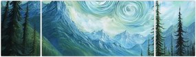 Obraz - Krajobraz z nutą Van Gogha (170x50 cm)