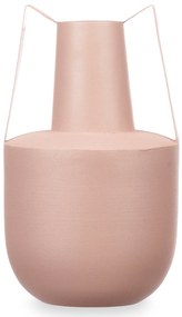 Wazon metalowy w pastelowym kolorze z uchwytami, 21 cm
